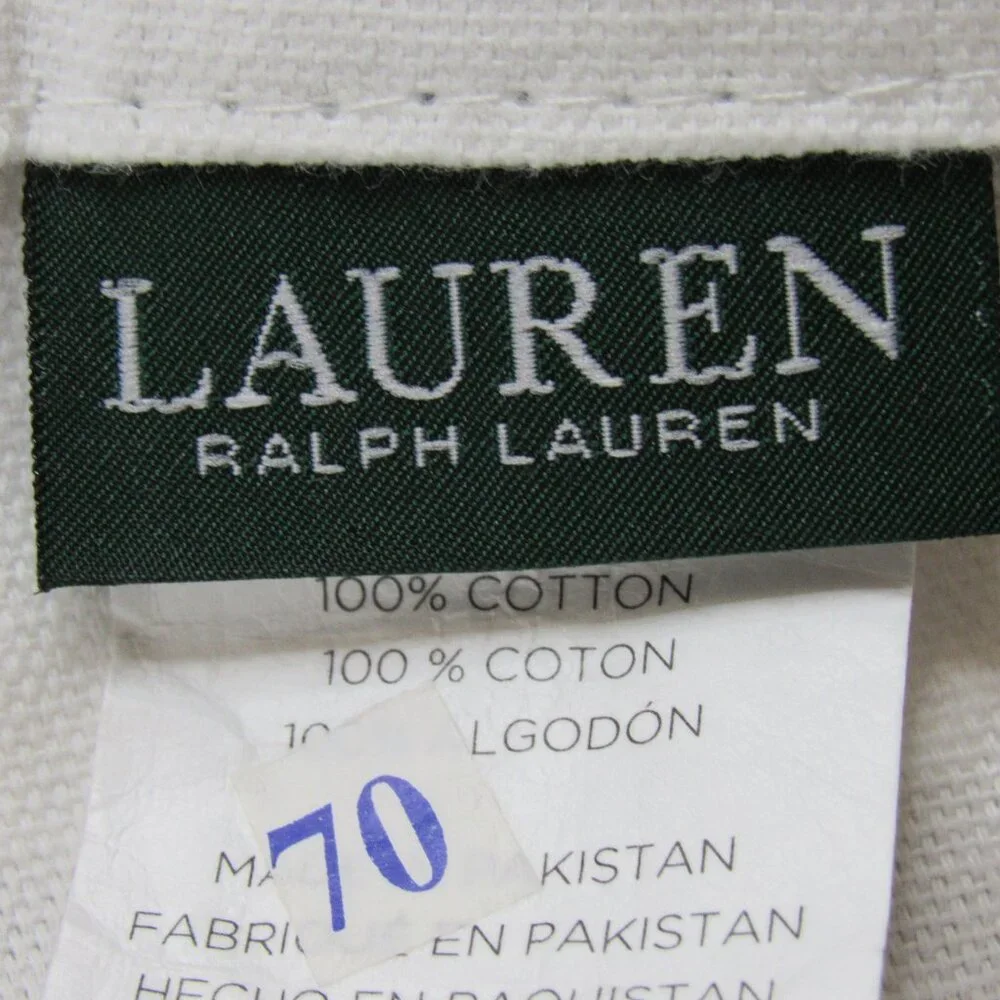 Lauren Ralph Lauren Gray White Stripe Shower Curtain Cotton